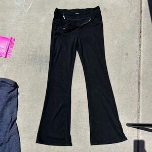 AE Faux suede flare hi rise pants